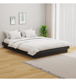 Cadre de lit Gris Bois massif 120x190 cm Petit double
