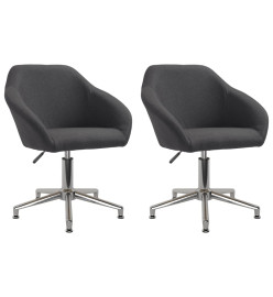 Chaises pivotantes à manger lot de 2 gris foncé tissu