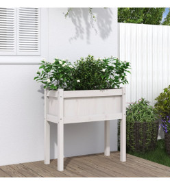 Jardinières avec pieds blanc 70x31x70 cm bois de pin massif