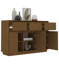 Buffet Marron miel 110x34x75 cm Bois massif de pin