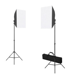 Kit de studio photo avec lampes toile de fond et réflecteur