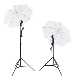 Kit de studio photo avec lampes toile de fond et réflecteur