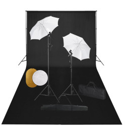 Kit de studio photo avec lampes toile de fond et réflecteur