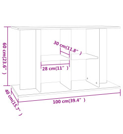 Support pour aquarium gris béton 100x40x60 cm bois d'ingénierie