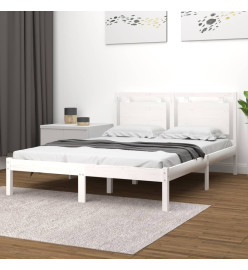 Cadre de lit Blanc Bois massif 180x200 cm Super King