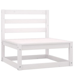Salon de jardin 3 pcs Blanc Bois de pin massif