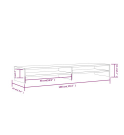 Support de moniteur Noir 100x24x13 cm Bois de pin solide