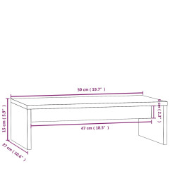 Support de moniteur Noir 50x27x15 cm Bois de pin solide