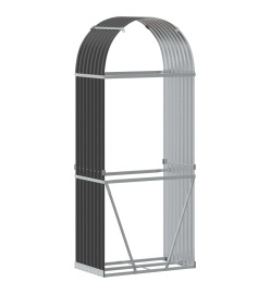 Porte-bûches anthracite 80x45x190 cm acier galvanisé