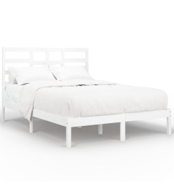 Cadre de lit Blanc Bois massif 135x190 cm Double