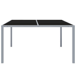 Table de jardin 130x130x72 cm Gris Acier et verre