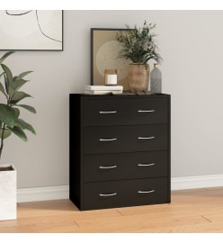 Buffet avec 4 tiroirs 60x30,5x71 cm Noir