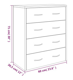 Buffet avec 4 tiroirs 60x30,5x71 cm Noir