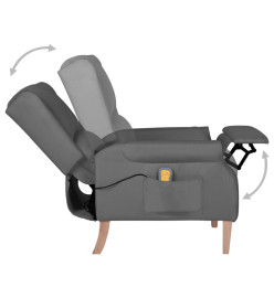 Fauteuil de massage inclinable Gris clair Tissu