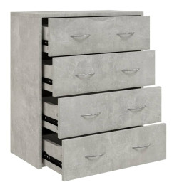 Buffet avec 4 tiroirs 60x30,5x71 cm Gris béton