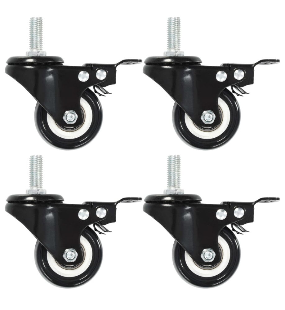 Roulettes pivotantes avec frein 4 pcs 50 mm