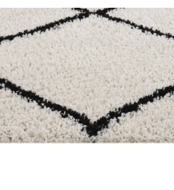 Tapis shaggy à poils longs Noir et crème 200x290 cm