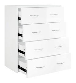 Buffet avec 4 tiroirs 60x30,5x71 cm Blanc brillant
