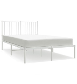 Cadre de lit métal avec tête de lit blanc 120x190 cm