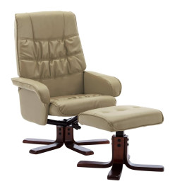 Fauteuil inclinable avec repose-pied Cappuccino Similicuir