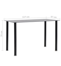 Ensemble de mobilier 7 pcs Acier et verre trempé Noir