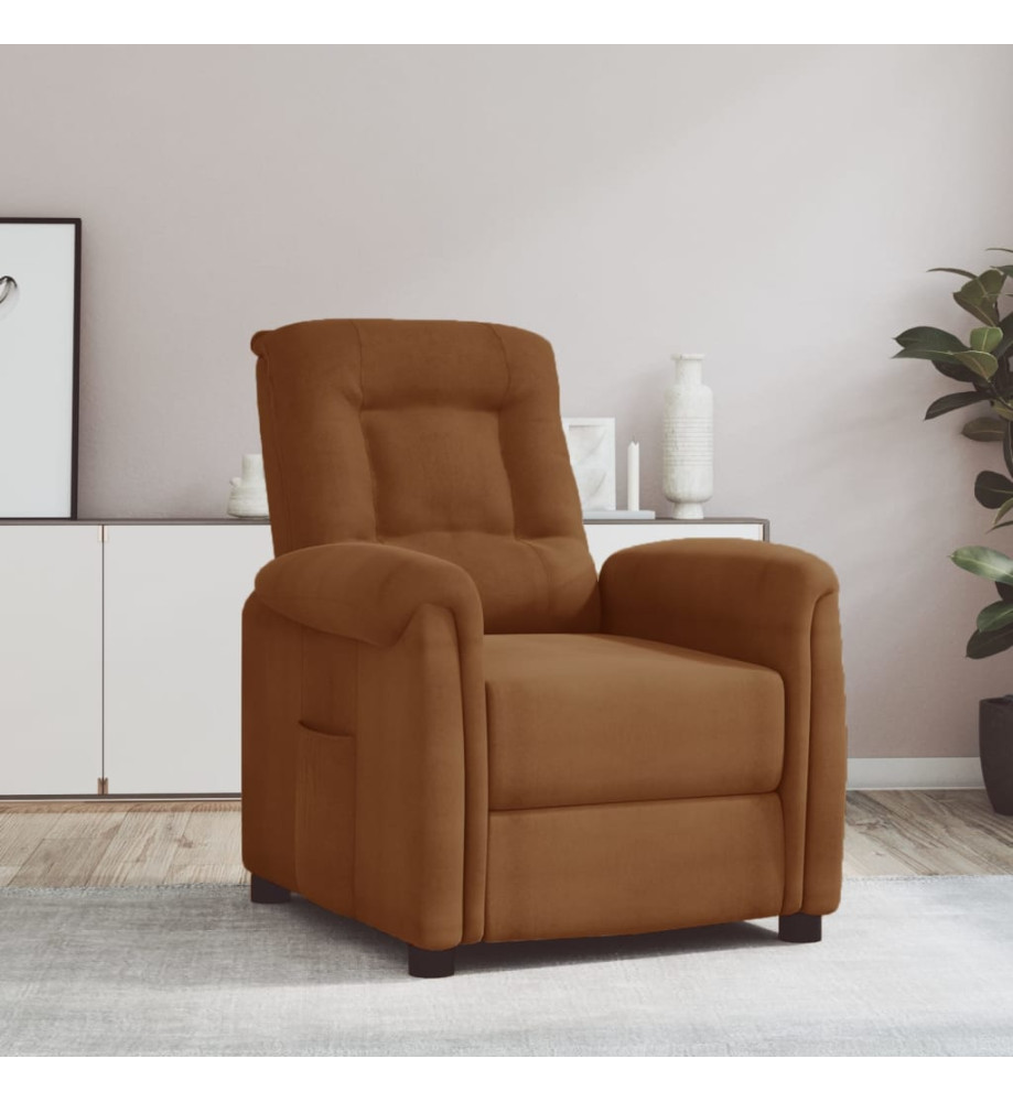 Fauteuil inclinable Marron Tissu microfibre