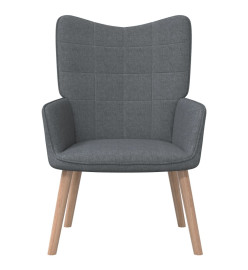 Chaise de relaxation avec tabouret Gris foncé Tissu