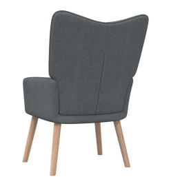 Chaise de relaxation avec tabouret Gris foncé Tissu