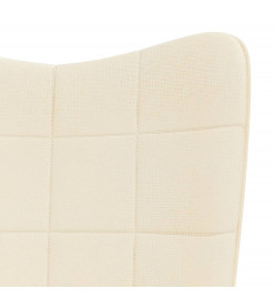 Chaise à bascule avec tabouret Crème Tissu