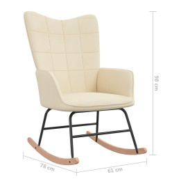 Chaise à bascule avec tabouret Crème Tissu