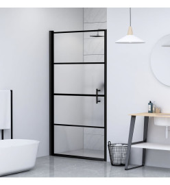 Porte de douche 100x178 cm Verre trempé demi-dépoli Noir