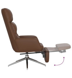 Chaise de relaxation et repose-pied Marron Cuir et similicuir