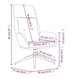 Chaise de relaxation Marron Cuir véritable