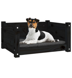 Lit pour chien Noir 55,5x45,5x28 cm Bois massif de pin