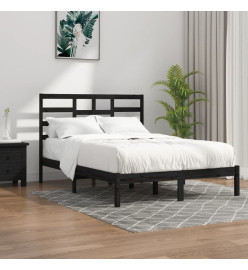 Cadre de lit Noir Bois massif 160x200 cm