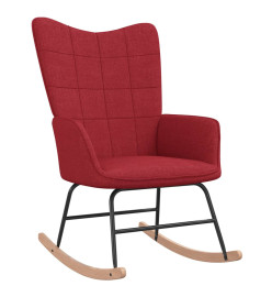 Chaise à bascule avec tabouret Rouge bordeaux Tissu