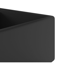 Lavabo carré de luxe à trop-plein Noir mat 41x41 cm Céramique