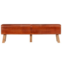 Banc de gymnastique marron 160 cm cuir véritable