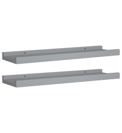 Étagères à rebord pour cadre photo 2 pcs Gris 40x9x3 cm MDF