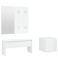 Ensemble de meubles de couloir Blanc brillant Bois d'ingénierie