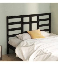 Tête de lit Noir 166x4x104 cm Bois massif de pin