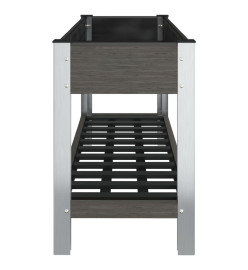 Lit surélevé de jardin avec étagère Gris 120x50x75 cm WPC
