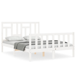Cadre de lit avec tête de lit blanc 140x190 cm bois massif