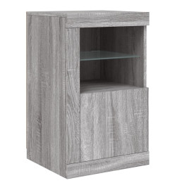 Armoires latérales et lumières LED 2 pcs sonoma gris