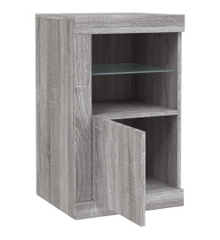 Armoires latérales et lumières LED 2 pcs sonoma gris