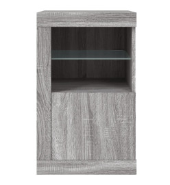 Armoires latérales et lumières LED 2 pcs sonoma gris