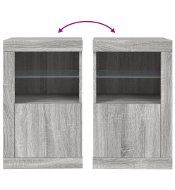 Armoires latérales et lumières LED 2 pcs sonoma gris