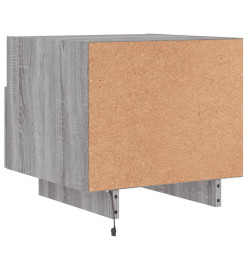 Armoires de chevet avec lumières LED 2 pcs sonoma gris