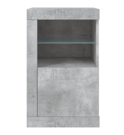 Armoires latérales et lumières LED 2 pcs gris béton
