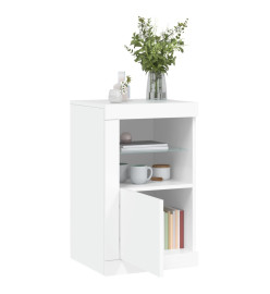 Armoires latérales éclairage LED 2 pcs blanc bois d'ingénierie